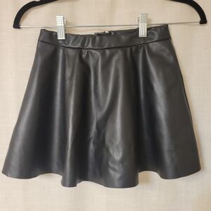 H&M Kid's Black Faux Leather Skirt
